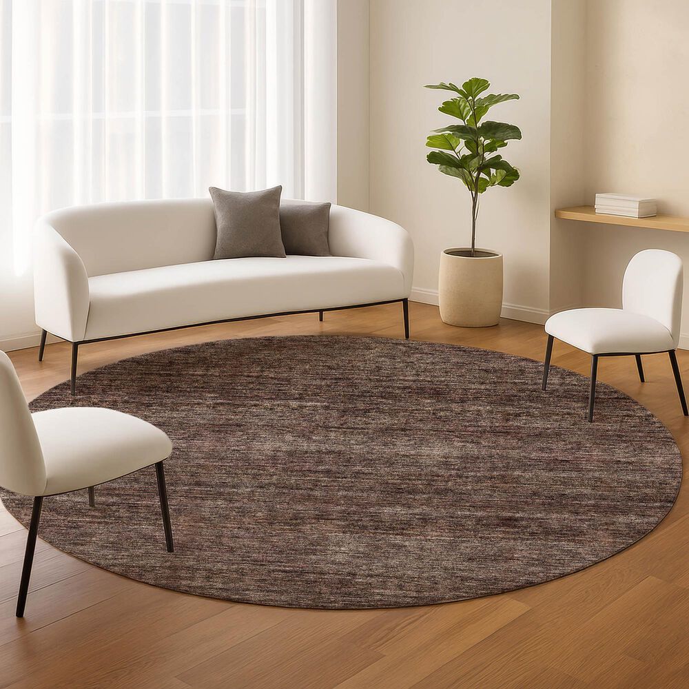 Dalyn Rug Company Soft Essentials Solid Fudge 8' Round Indoor/Outdoor Area Rug, , large