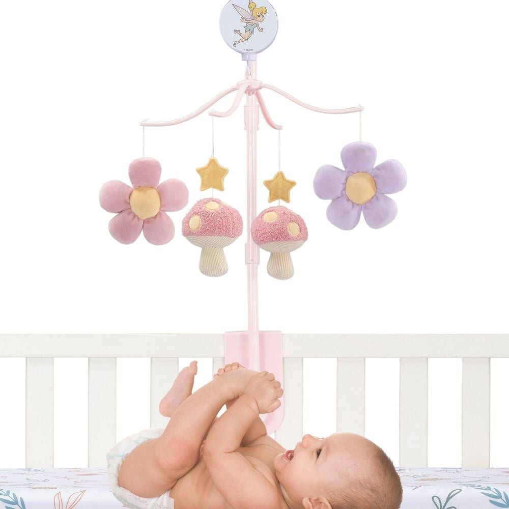 Lambs and Ivy Tinker Bell Musical Baby Crib Mobile Soother Toy in Pink, Lavender and Yellow, , large