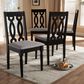 Baxton Studio Cherese Side Chair with Grey Cushion in Espresso Brown (Set of 4), , large