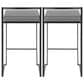 Lumisource Fuji Stackable Counter Stool with Grey Faux Leather Cushion in Black (Set of 2), , large