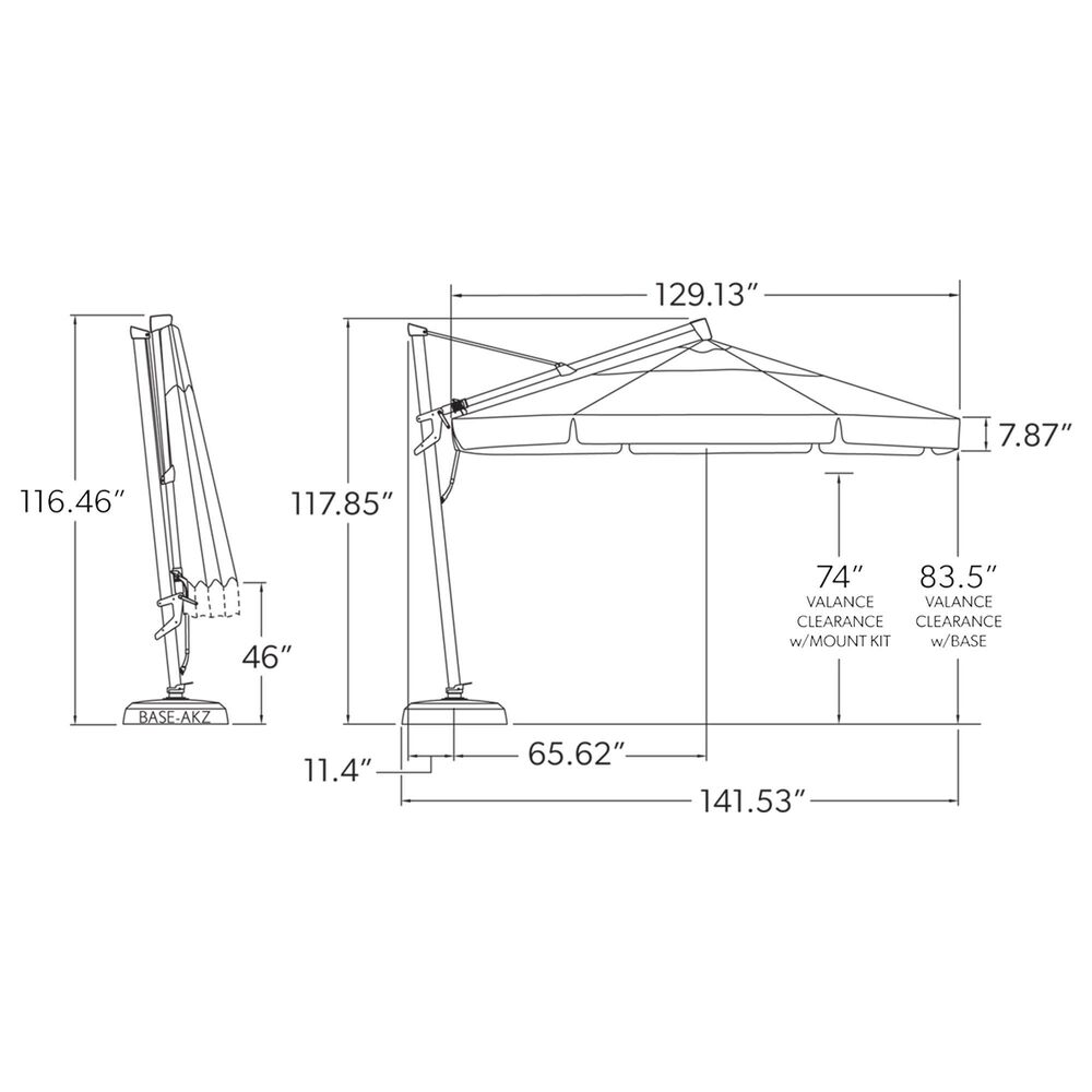 Garden Party 11&quot; Sand Cantilever Umbrella with Stand, , large