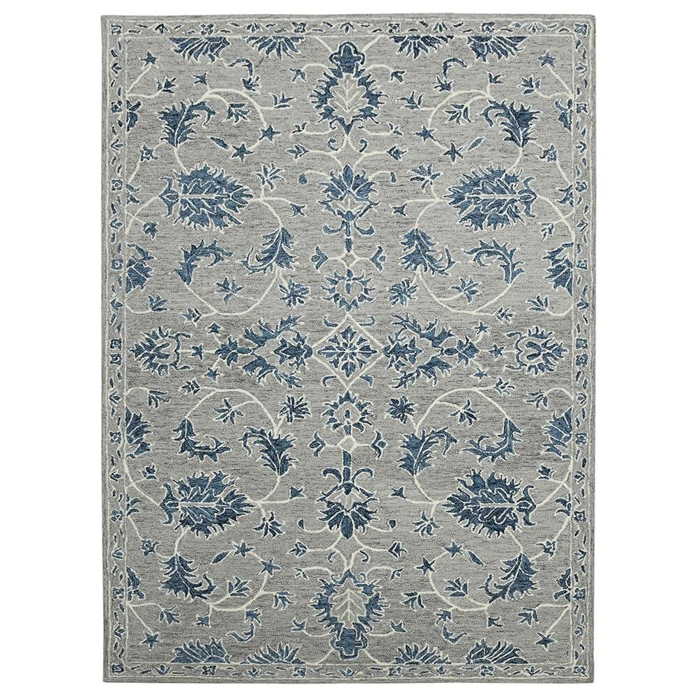 Amer Rugs Romania 2" x 3" Gray and Blue Area Rug, , large