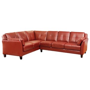 Furniture of America Crowder 2-Piece Stationary Right Facing Sectional in Mahogany Red, , large