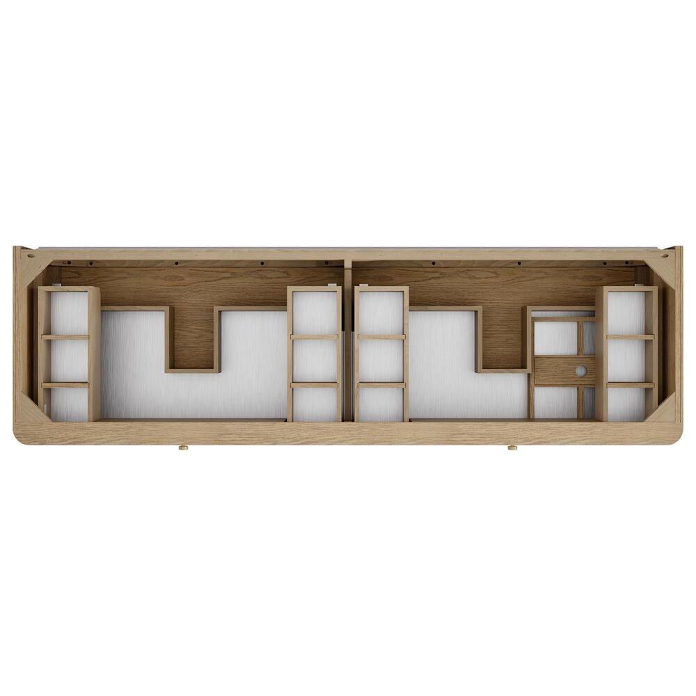 James Martin Allamari 72" Double Bathroom Vanity in Dune Mist with 3 cm Victorian Silver Top, Rectangular Sinks and FreePower Wireless Charger, , large