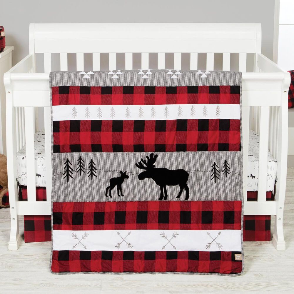 Trend Labs Lumberjack Moose 3-Piece Crib Bedding Set in Red, , large