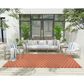 Nourison Twist Reversible 6" x 9" Coral Indoor/Outdoor Area Rug, , large
