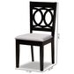 Baxton Studio Lenoir Side Chair with Grey Cushion in Espresso Brown (Set of 2), , large