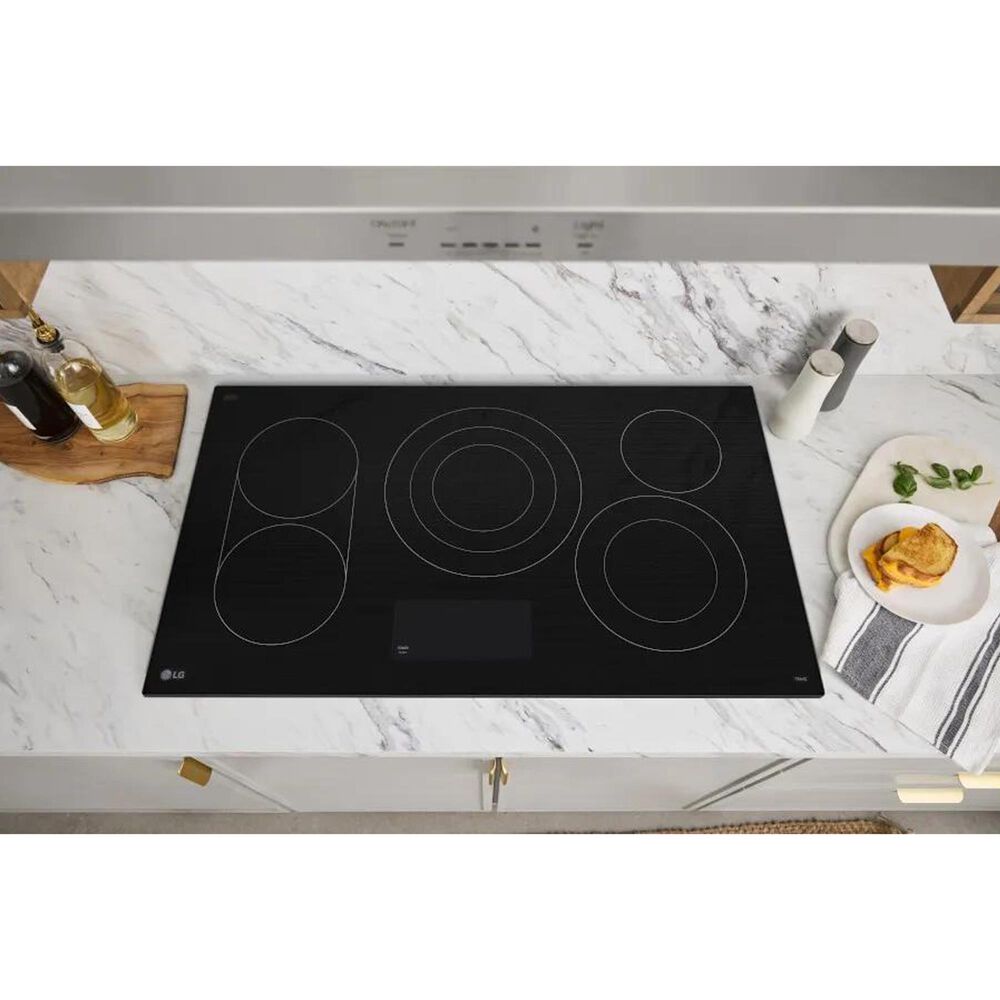 LG 2-Piece Kitchen Package with Print Proof Stainless Steel 6.4 Cu. Ft. Smart Combination Wall Oven and Black 36" Electric Cooktop, , large