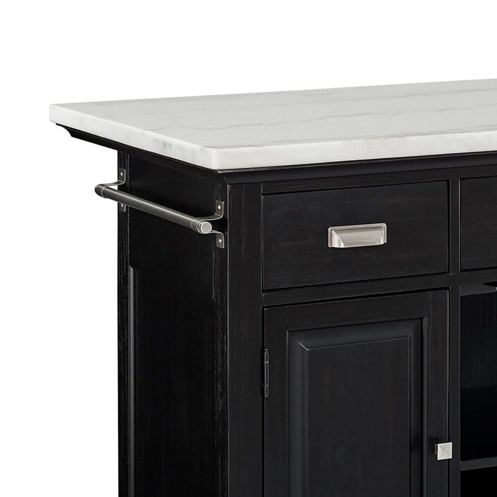 Steve Silver Aspen Kitchen Island in Ebony and White, , large
