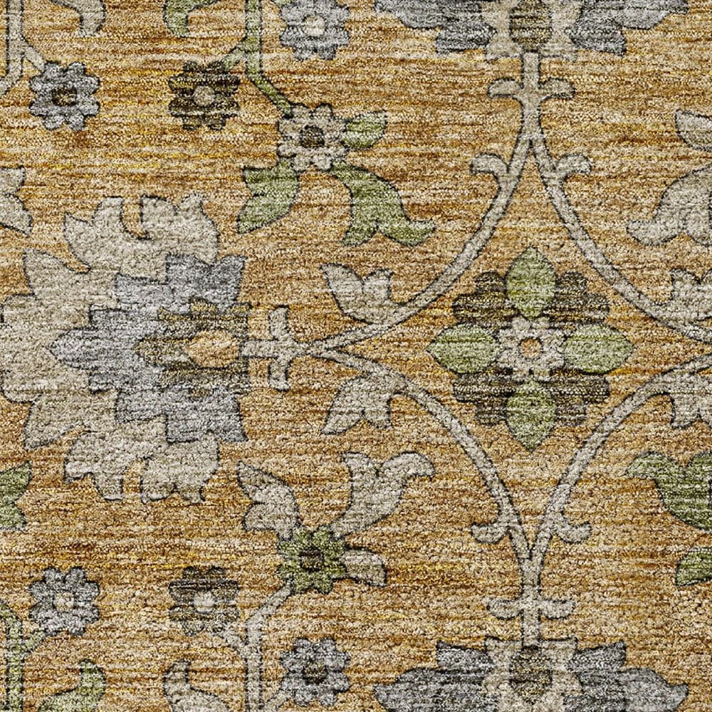 Dalyn Rug Company Silk Road Saffron, Gold, Copper, Gray, Olive and Fern 8&#39; Round Area Rug, , large