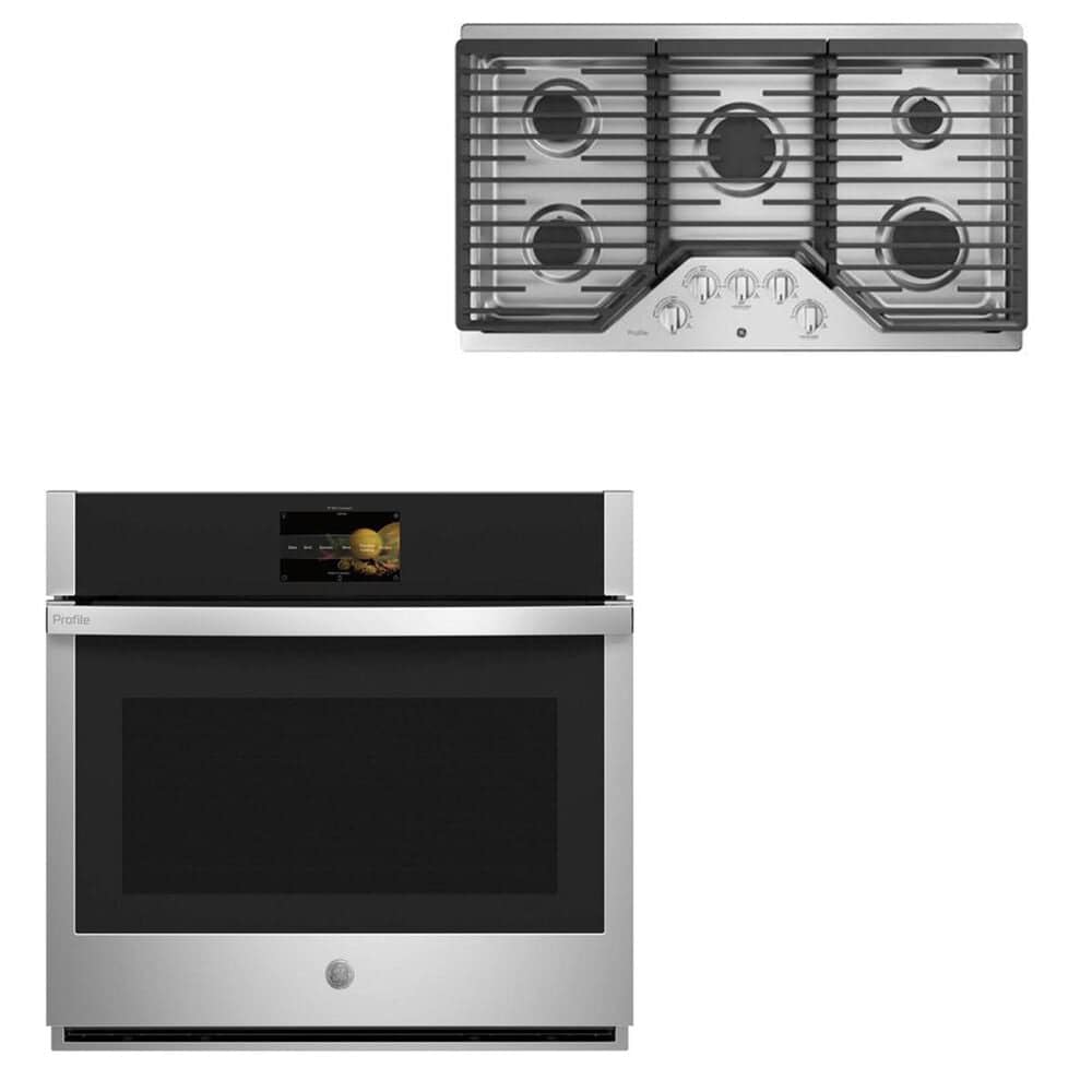 GE Profile 36" Gas Cooktop with 30" Built-In Convection Single Wall Oven in Stainless Steel, , large