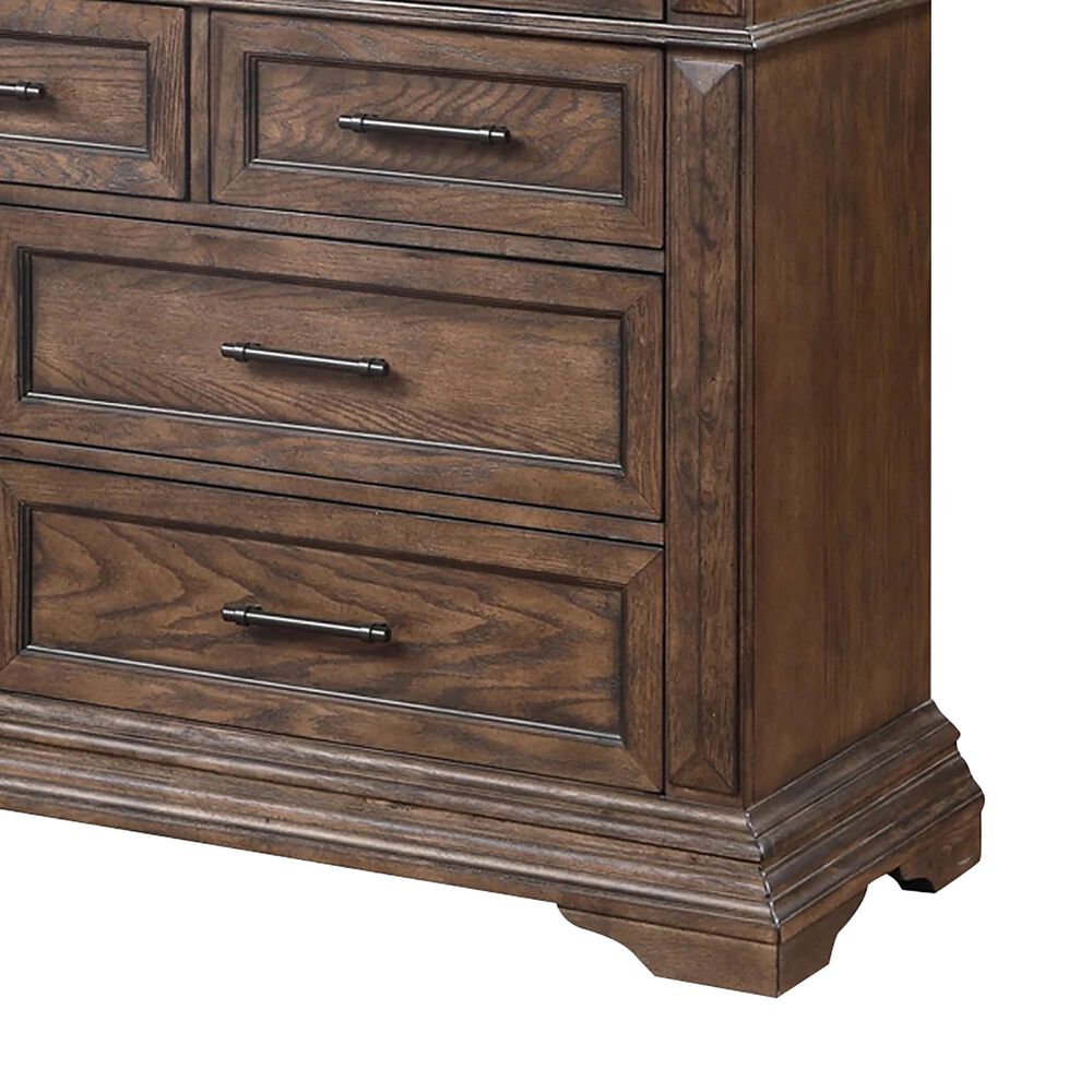 New Heritage Design Mar Vista 4 Piece Queen Bedroom Set in Brushed Walnut, , large