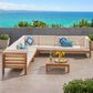 Noble House Kaena 6-Piece Stationary Patio L-Shaped Sectional Chat Set in Beige, , large