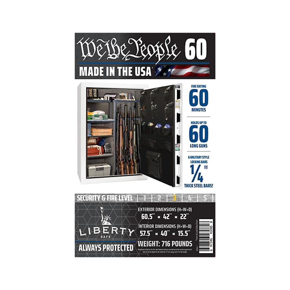 Liberty Safe We the People 60 Gun Safe in White Gloss, , large
