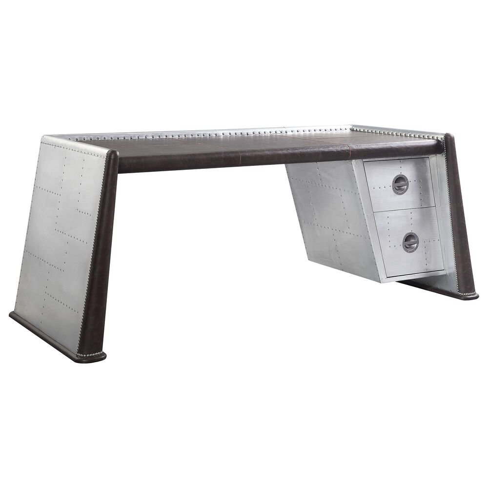 Gunnison Co. Brancaster Desk in Chocolate/Aluminum, , large