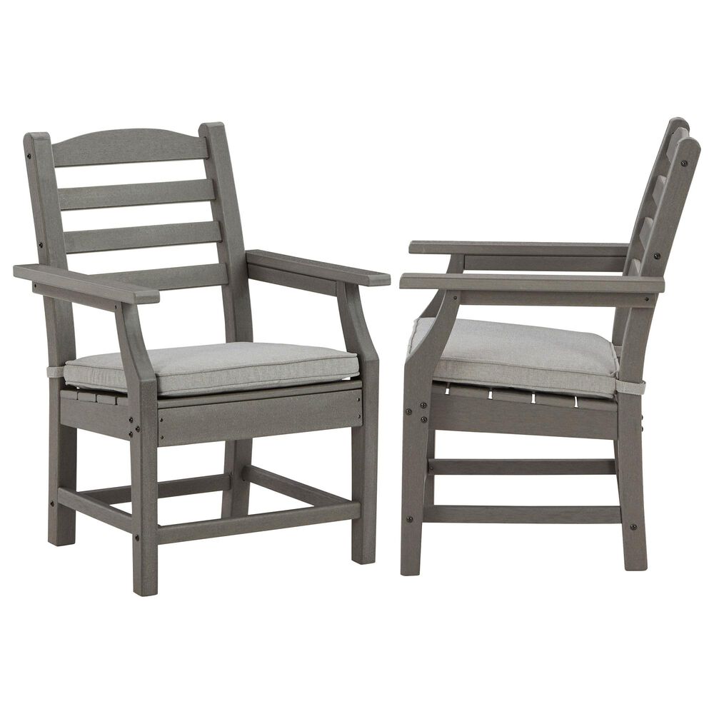 Signature Design by Ashley Visola Dining Chair with Cushion in Gray - Set of 2, , large