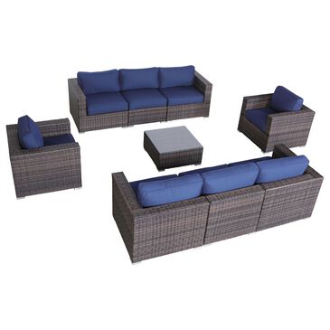 Living Source International 8-Piece Patio Sectional Set in Brown, , large