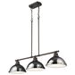 Golden Lighting Duncan 3-Light Pendant with Chrome Shade in Rubbed Bronze, , large