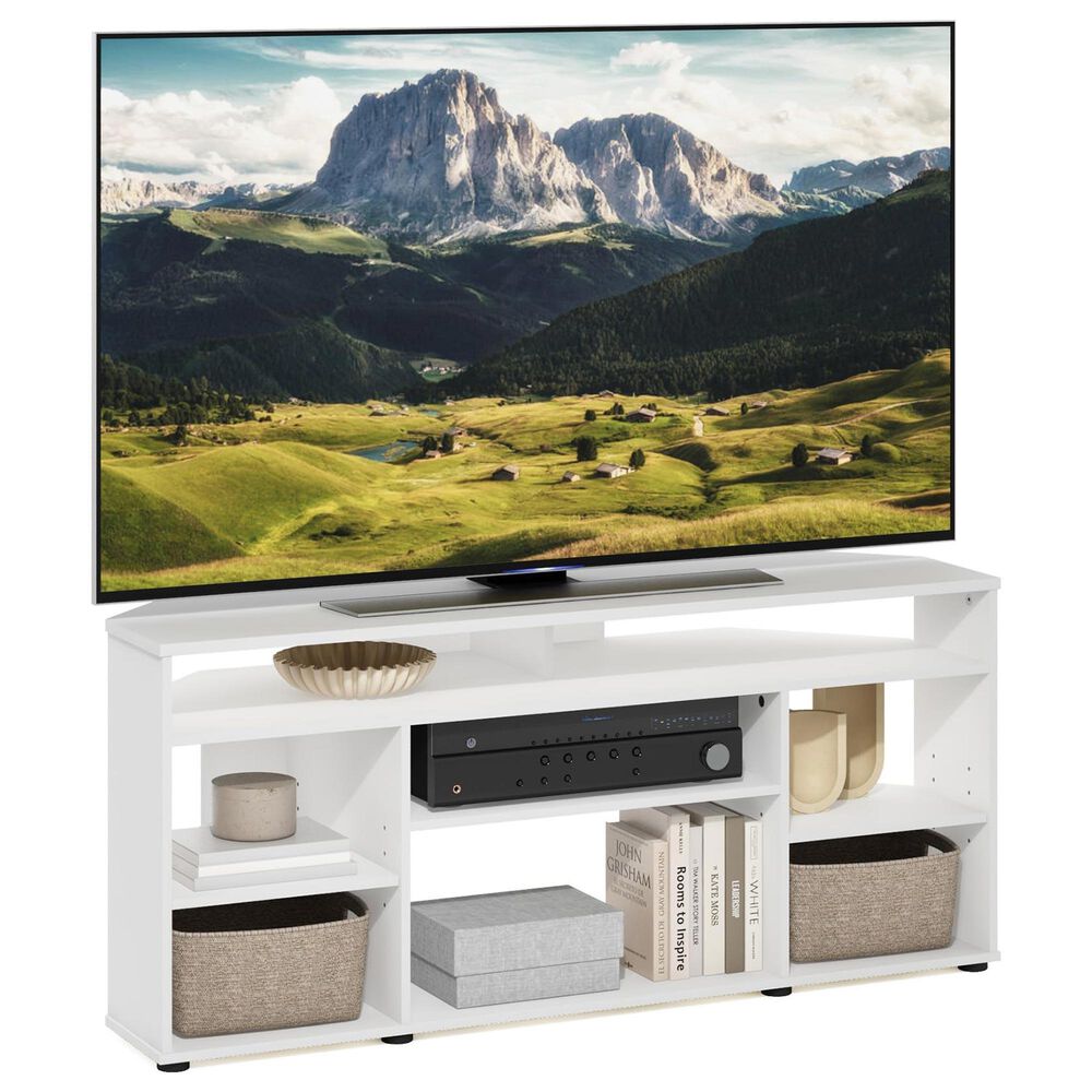 HOMLUX 47" Corner TV Stand in White, , large