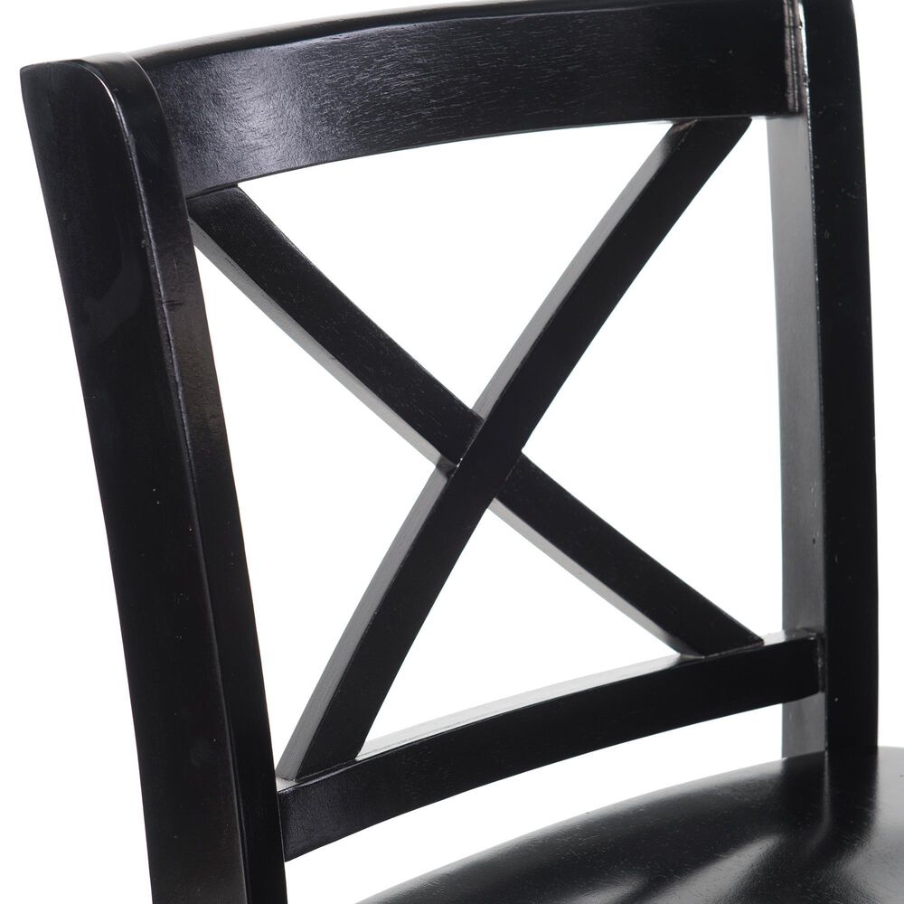 Linon Home Decor Torino X-Back Counter Stool in Black, , large