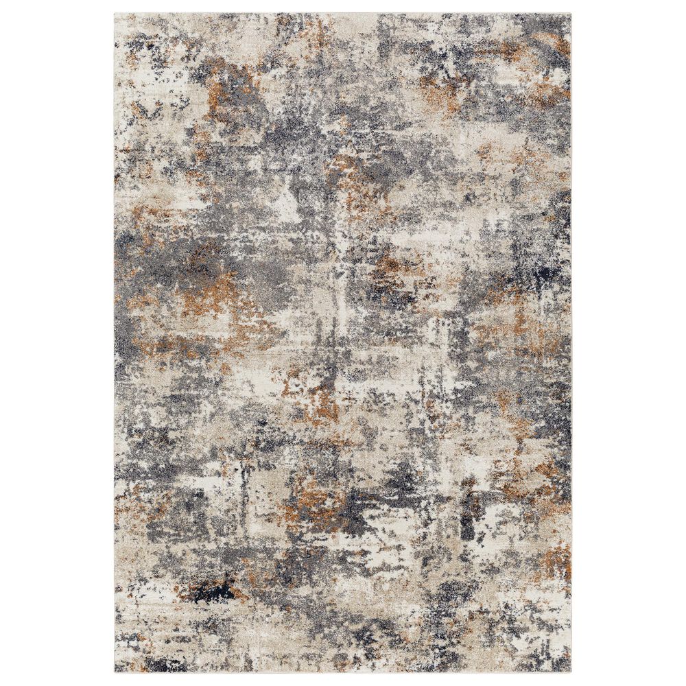Surya Tuscany 7"10" Square Gray, Camel and White Area Rug, , large