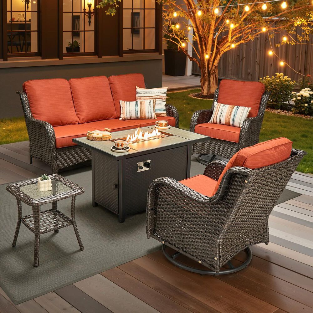 HOMLUX 5-Piece Patio Set in Orange, , large