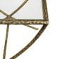 Furniture of America Lalia Side Table with Tempered Glass Top and X-Base in Matte Gold, , large