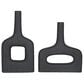 Maple and Jade 2-Piece Donut Shaped Decorative Vase Set in Matte Black, , large