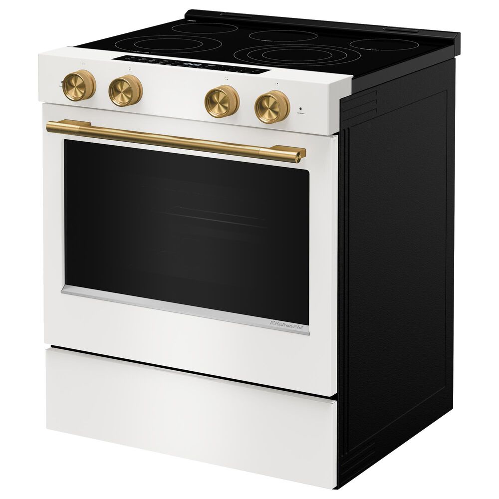KitchenAid 5.3 Cu. Ft. Smart Slide-in Electric Range in Porcelain White, , large