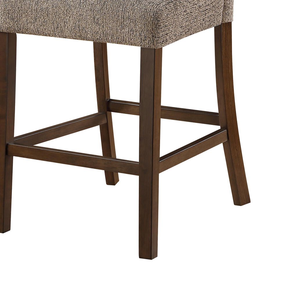 Modern Market Bar Stool with Dark Brown Fabric Seat, , large