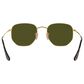 Ray-Ban Hexagonal Flat Lenses Sunglasses with Silver Lenses in Polished Gold, , large
