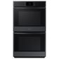 Samsung 30" Double Electric Wall Oven with Convection and Steam Cook in Matte Black Steel, , large