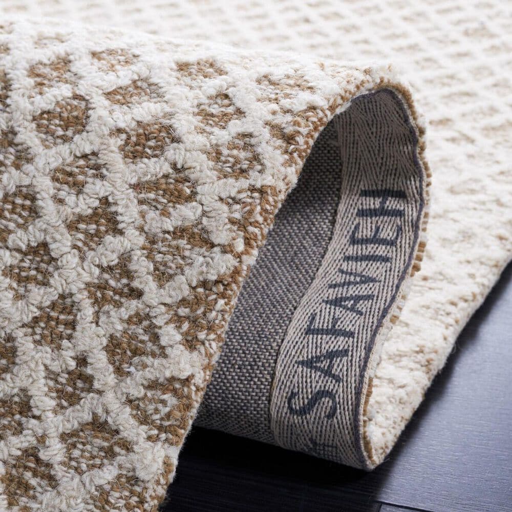 Safavieh Micro-Loop Geometric 5&#39; Square Beige and Ivory Area Rug, , large
