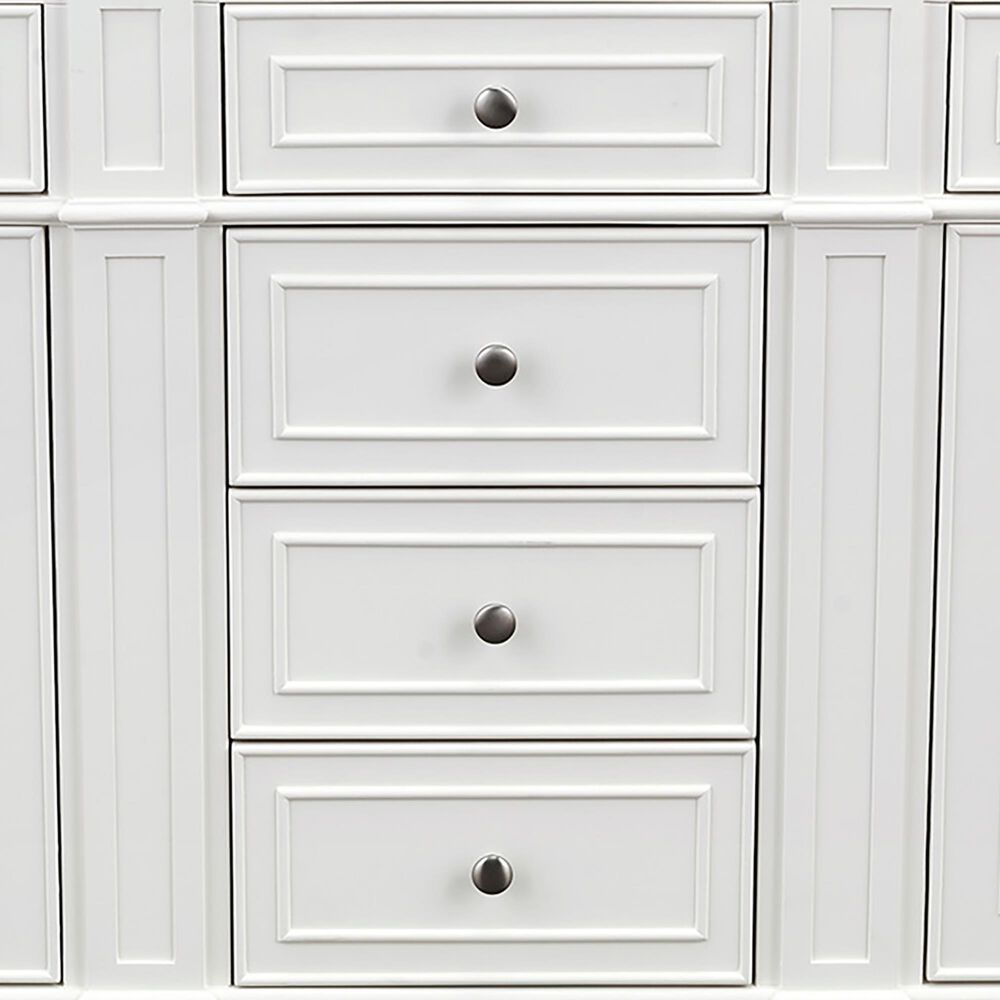 James Martin Vanities Bristol 72&quot; Double Bathroom Vanity in Bright White with 3 cm White Zeus Quartz Top and Rectangular Sinks, , large