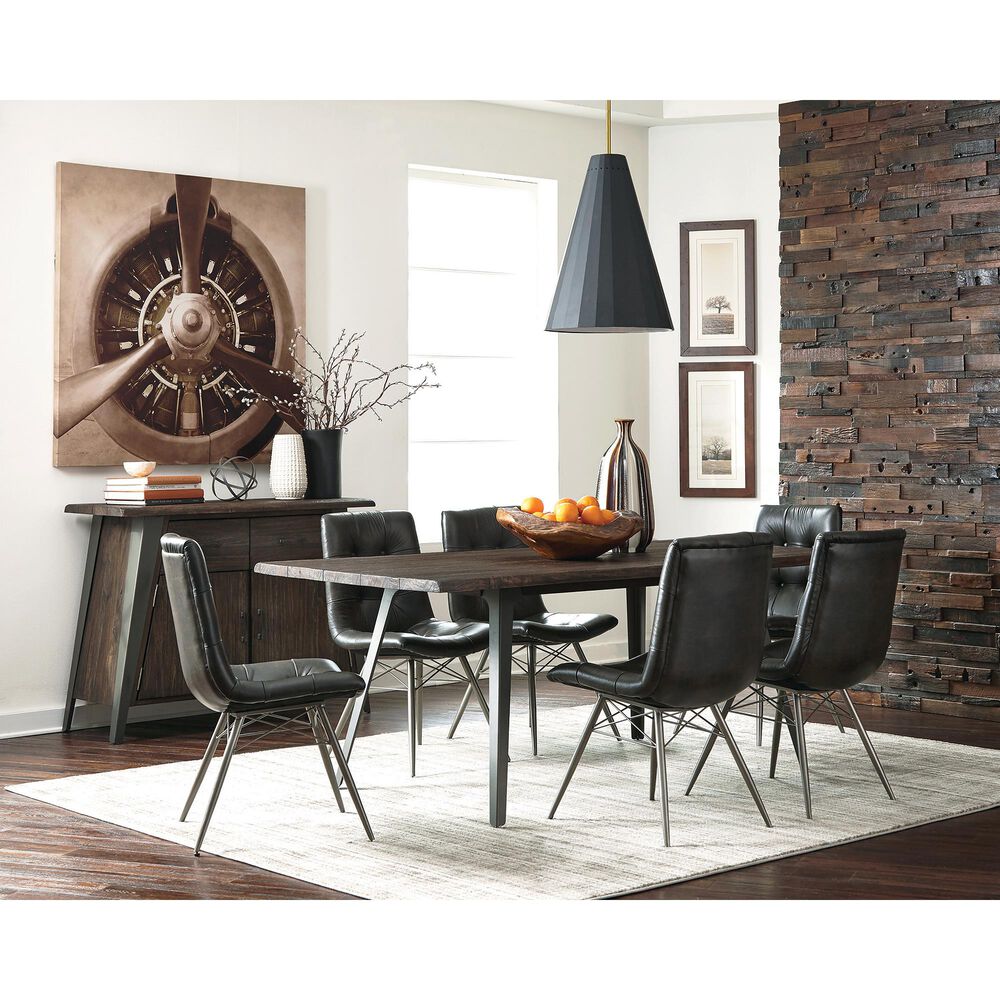 Pacific Landing Dittnar Tufted Dining Chair with Charcoal Cushion in Grey, , large