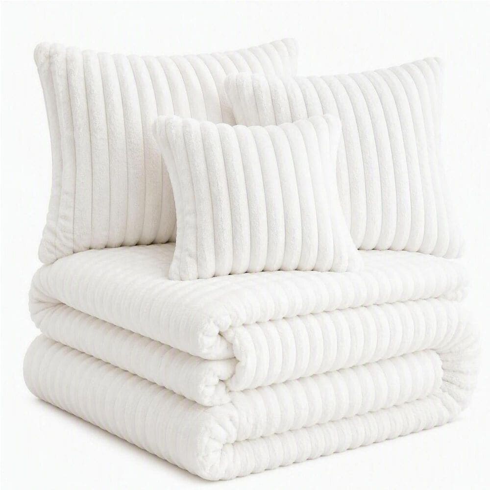 Hallmart Collectibles Ethan 4-Piece King Comforter Set in White, , large