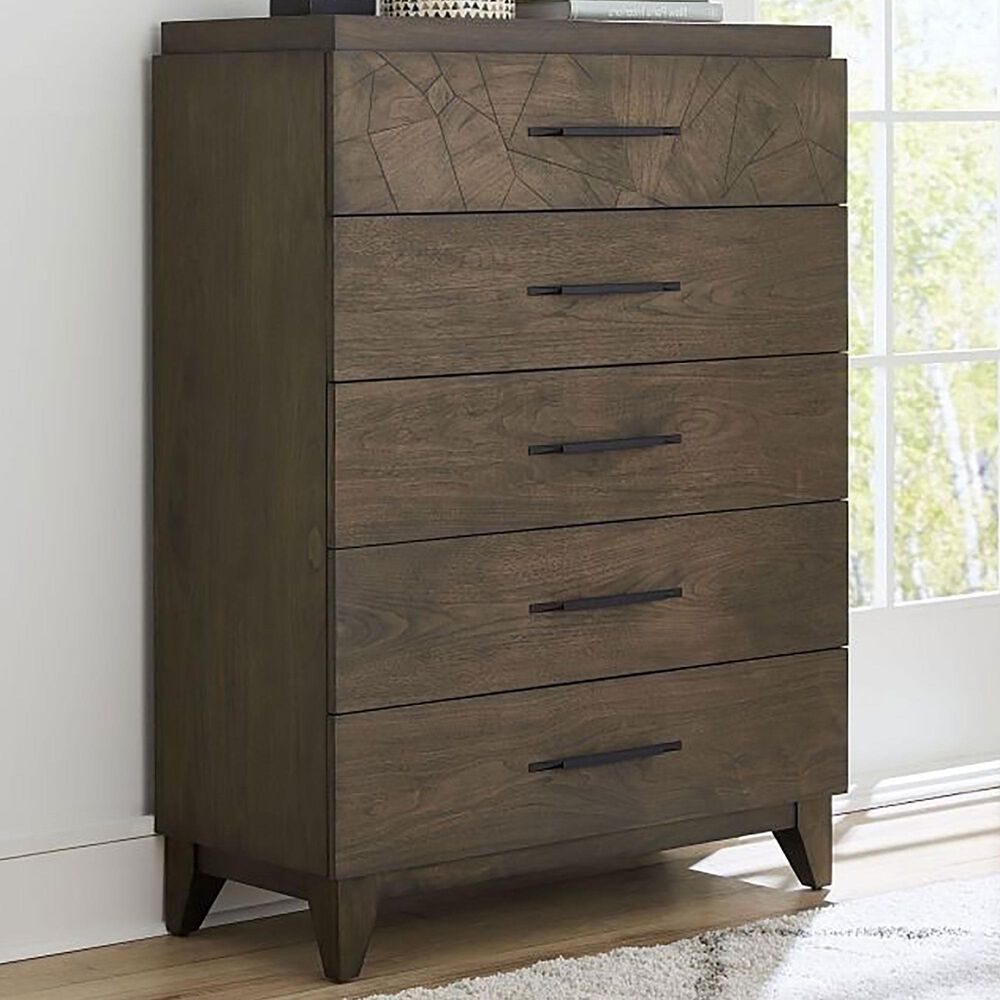 Urban Home Broderick 5 Drawer Chest in Wild Oats Brown, , large