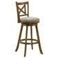 Armen Living Kodi Swivel Bar Height Stool with Static Gray in Sepia Brown, , large