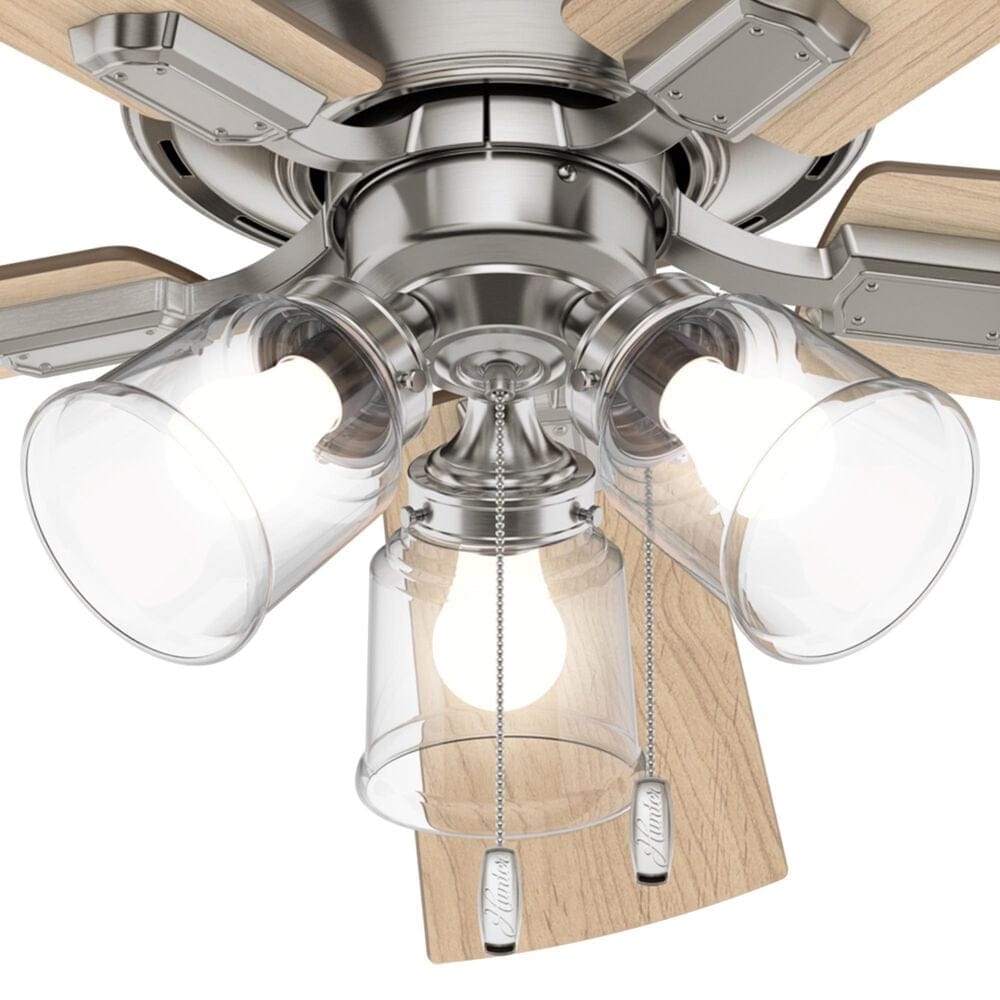 Hunter Crestfield 52&quot; Low Profile LED Ceiling Fan in Brushed Nickel, , large