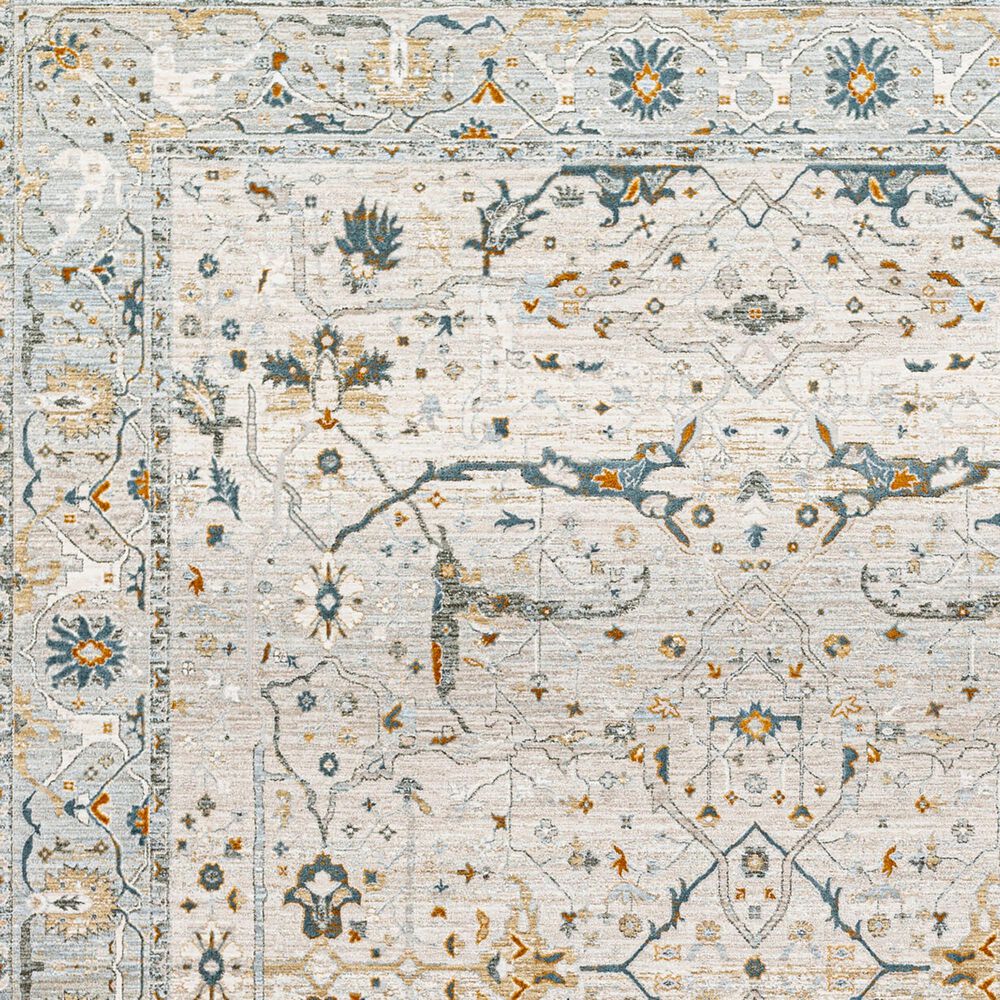 Surya Dresden Taupe, Off-White, Dusty Sage, Deep Teal, Olive, Light Gray and Mustard 2'7" x 7'3" Runner, , large