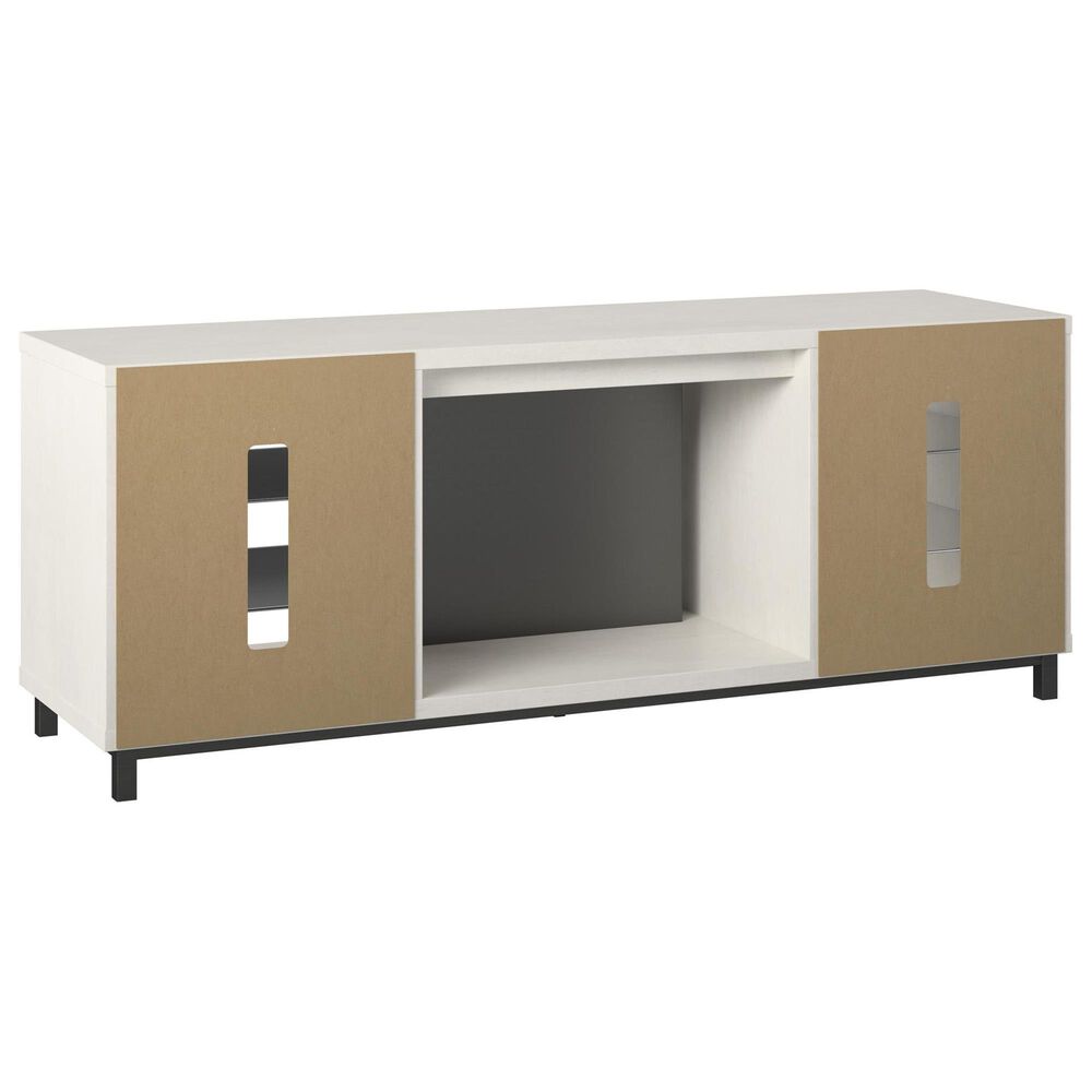 DHP Lumina 65&quot; TV Stand with Electric Fireplace in Plaster, , large