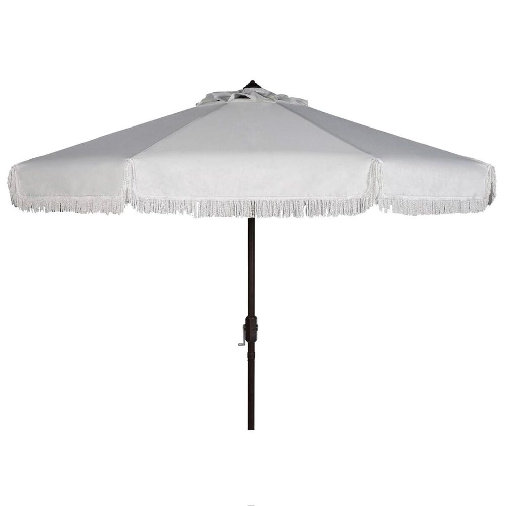 Safavieh Milan 9" Crank Tilt Umbrella in White, , large