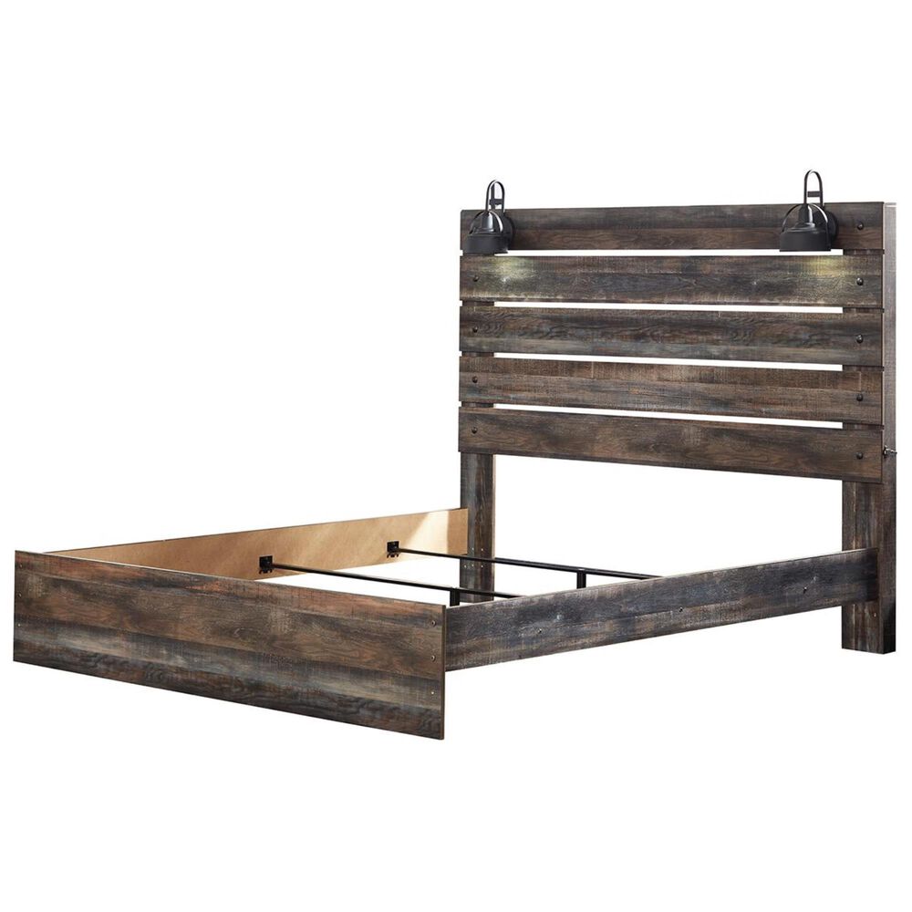 Ashley Drystan King Panel Bed in Rustic Brown, , large