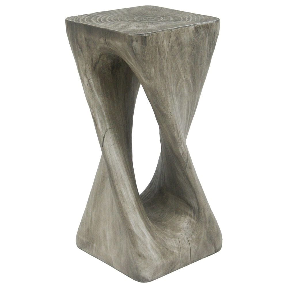 Hearth and Haven Outdoor End Table with Twist Design in Grey, , large