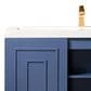 James Martin Vanities Alicante 39.5" Single Bathroom Vanity in Azure Blue and Radiant Gold with 5 cm White Glossy Resin Top and Rectangular Sink, , large