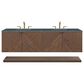 James Martin Vanities Marcello 72" Wall Mounted Double Bathroom Vanity in Chestnut with 3 cm Parisien Bleu Quartz Top and Rectangular Sinks, , large