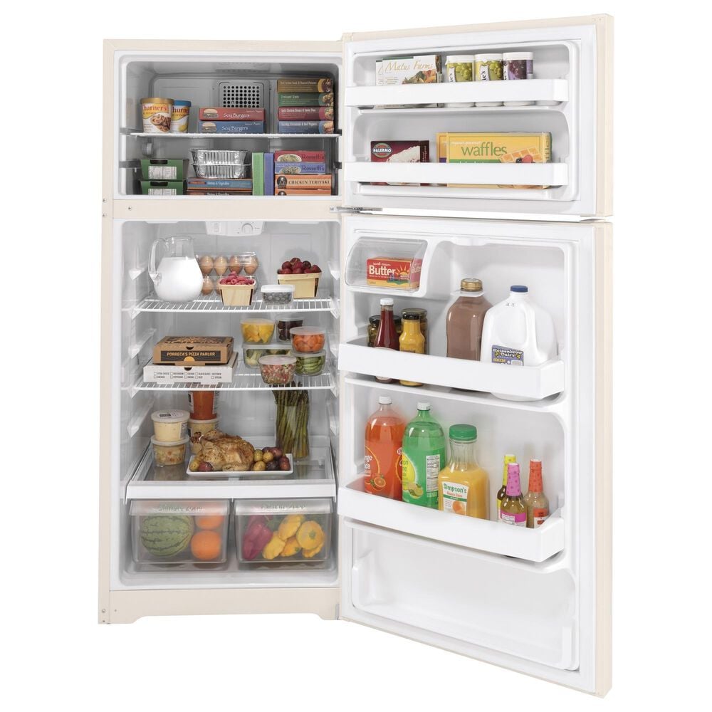 GE Appliances 16.6 Cu. Ft. Energy Star Top Freezer Refrigerator in Bisque, , large