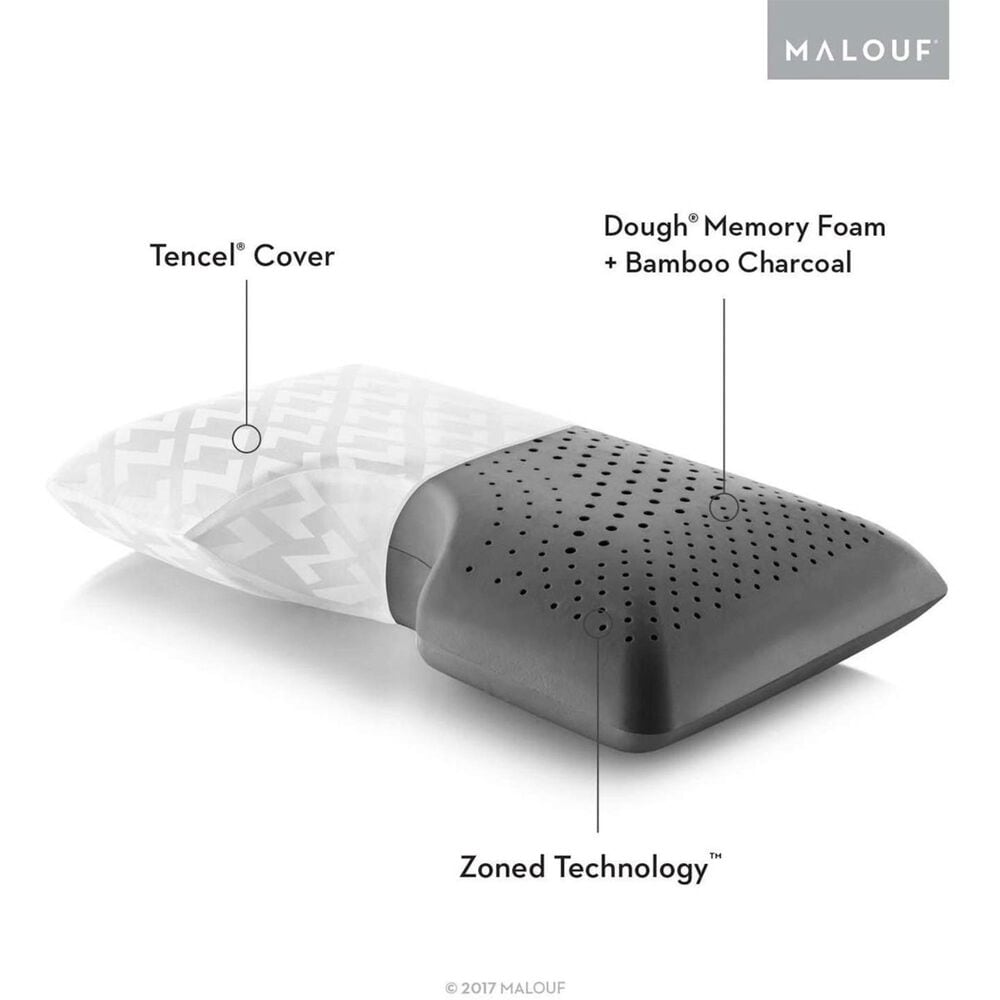 Malouf Queen Shoulder Bamboo Pillow in Charcoal, , large