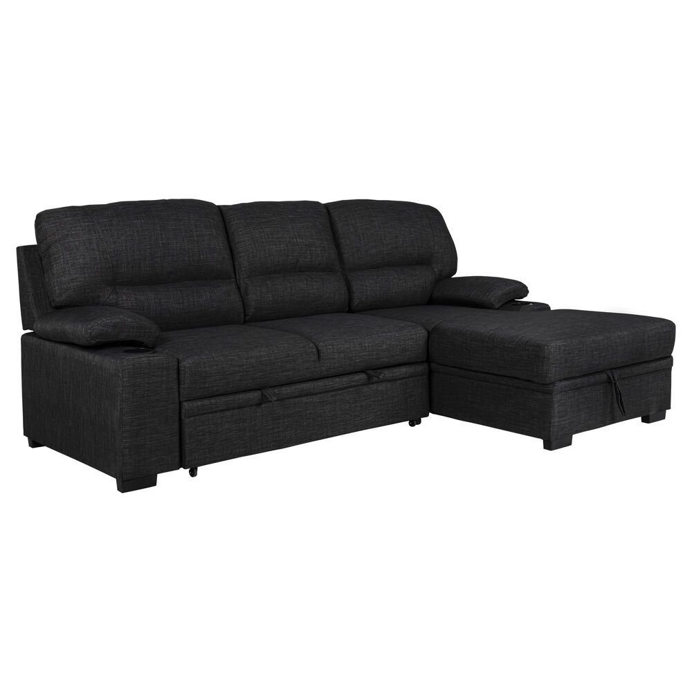 Primo Giuseppe Sofa with Storage Chaise in Charcoal Gray, , large