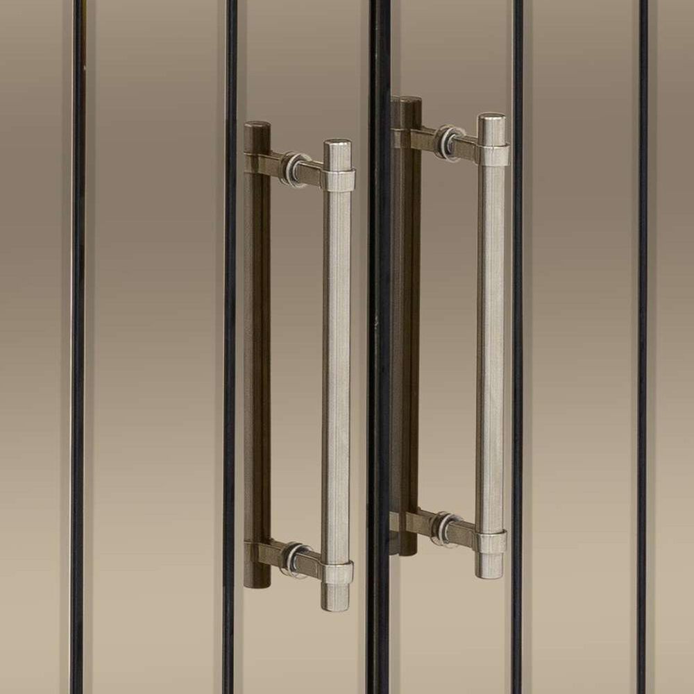 Bassett Mirror Company Serrano 4-Door Hall Cabinet in Rich Chocolate Brown and Bronze, , large